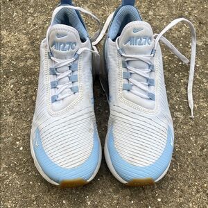 Nike Air Max 270 White & Light Blue Running Shoes